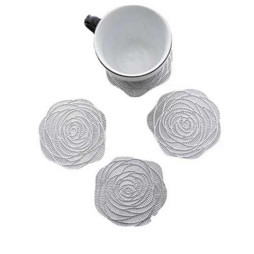 Coffee Cup Coaster PVC Pad Silver