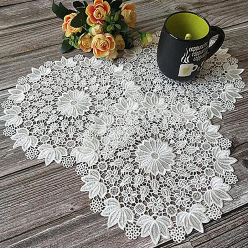 New Lace Round White Embroidery Table Place Mat