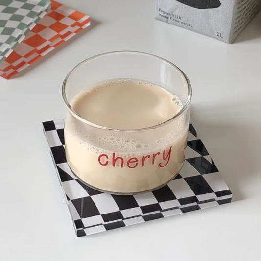 Cup Coaster Placemats for Cups Checkerboard Coaster, Black