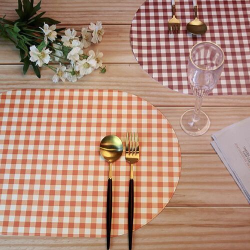Checkered Vegan Leather Placemat
