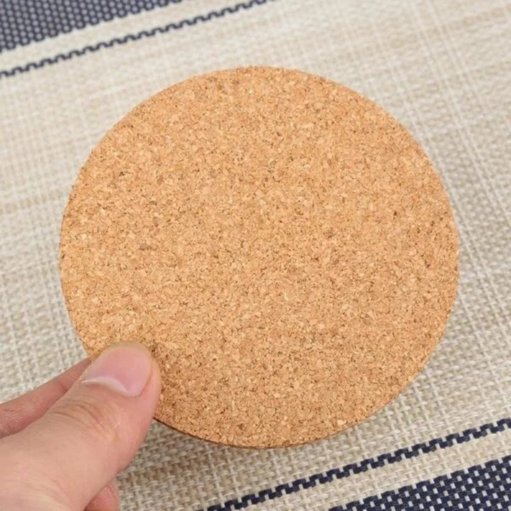 3 pcs Natural Round Wooden Slip Slice Cup Mat