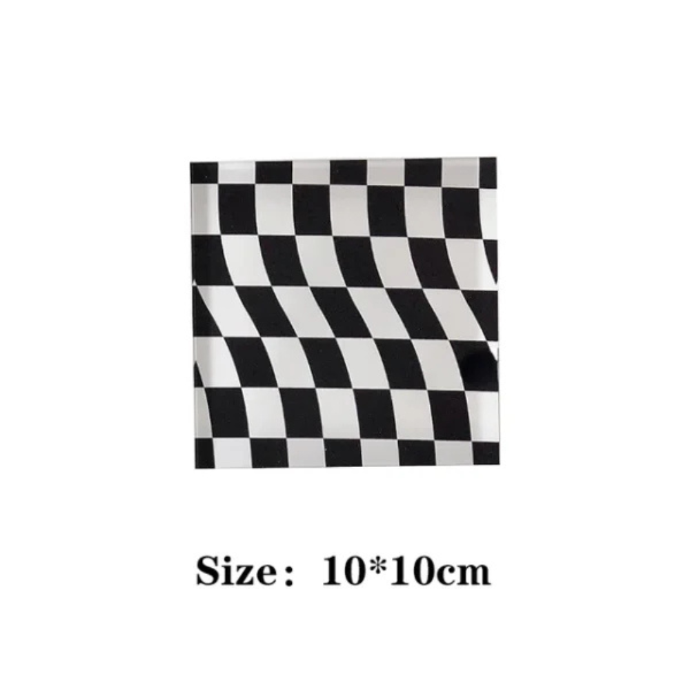 Cup Coaster Placemats for Cups Checkerboard Coaster, Black