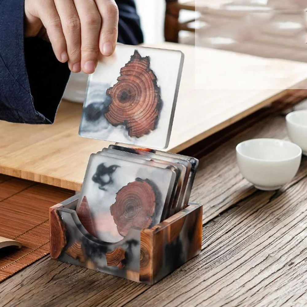 Wooden Home Resin Insulation Simple Cup Coaster