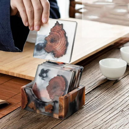 Wooden Home Resin Insulation Simple Cup Coaster
