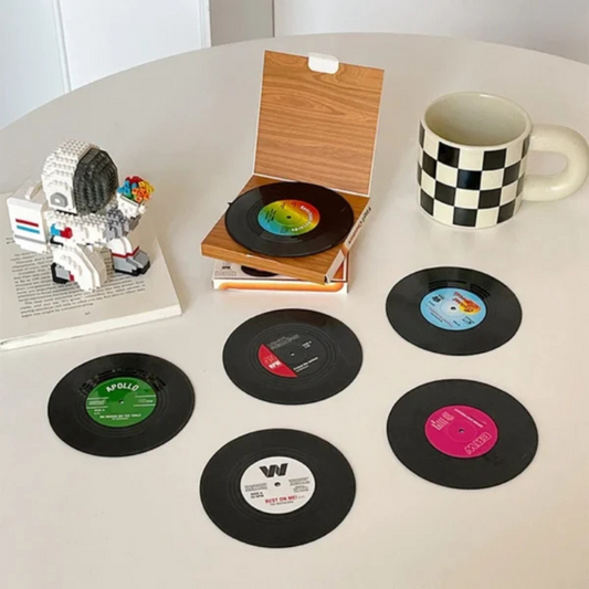 6pcs Retro Vinyl Record Cup Coaster