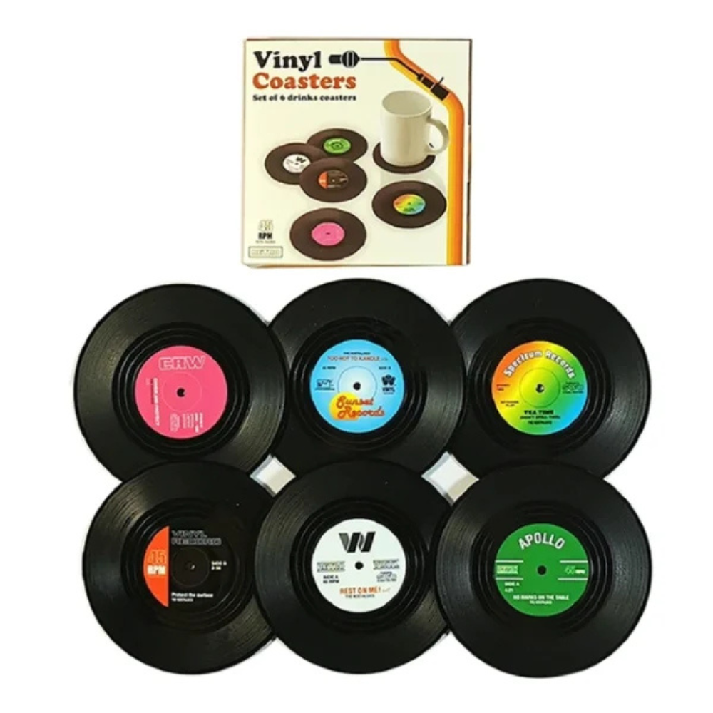 6pcs Retro Vinyl Record Cup Coaster